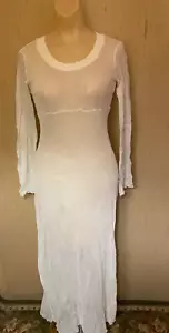 Vintage 90s Y2K White See Through Mesh Dress Size M Made in USA - Picture 1 of 6