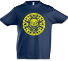 Aztec Skull Symbol Kids Boys T-Shirt Aztecs Tattoo American Indians Tribe Skulls