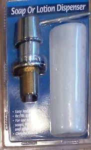 Soap/Lotion Dispenser Kitchen Sink Liquid Pump Bottle, Chrome Head, White Bottle - Picture 1 of 4