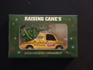 2023 Raising Canes Chicken Holiday Ornament NYC Taxi Cab Dog Christmas Tree NEW - Picture 1 of 2