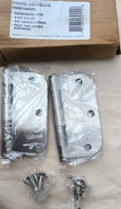 (Pack of 2) 3-1/2 in. Steel Door Hinge in Satin Nickel US15 - Picture 1 of 2