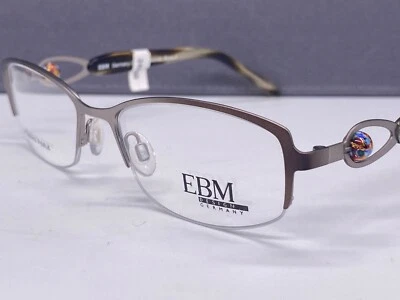 Monturas Gafas Mujer Plata Gris Marrón Rectangular Murano Perla Alemania 13020 Foto 1 de 4