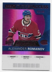 20/21 UPPER DECK CREDENTIALS DEBUT TICKET PINK #141 Alexander Romanov #42/49 - Picture 1 of 1