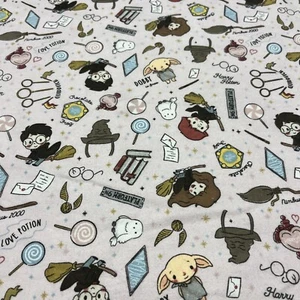 Harry Potter - Cotton Flannelette Novelty Fabric - Sold by 38cm W x 70cm L - BN - Picture 1 of 12