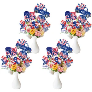 18PCS 4th Of July Decorative Picks For Vase Filler Paper Patriotic Truck - Picture 1 of 8