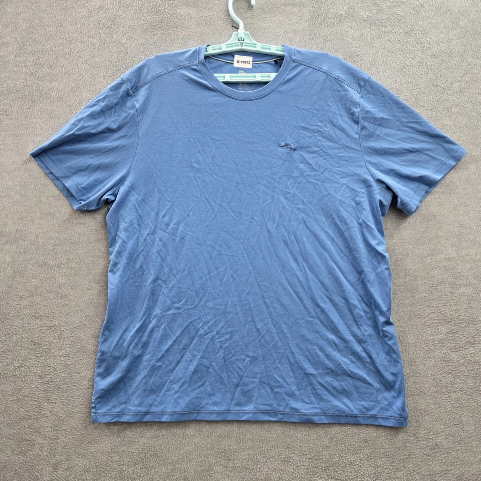 Tommy Bahama Men Shirt XL Blue Embroidered Short Sleeve Logo - Image 1 of 4