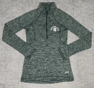 Michigan State Spartans Shirt Womens XS Under Armour 1/4 Zip Semi Fitted - Image 1 of 4