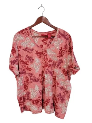 Top para mujer Gloria Vanderbilt floral cuello en V talla grande 3x informal festivo Foto 1 de 4