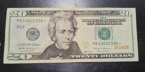 PK 03620396* - $20 Bill, 2017   STAR 🌟 REPLACEMENT NOTE  Federal Res - Picture 1 of 4