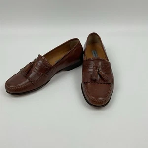 Johnston And Murphy Brown Leather Tassel Loafers Mens Dress Shoes Classic - Picture 1 of 10