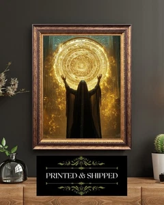 Pagan Ritual Circle Print Occult Ceremony Priestess Magic Art Print - Picture 1 of 5