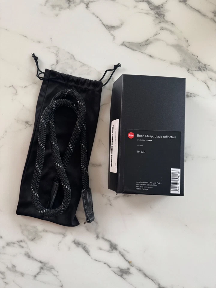 Correa de cuerda COOPH Leica, negra reflectante 100 cm Foto 1 de 1