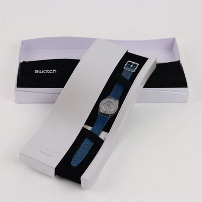 Swatch Skin Blu Lustrous Bliss SFZ111 Vintage Suiza 2005 Original Foto 1 de 4