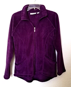 FLEECE JACKET SIZE SMALL PURPLE ZIPPERED WOMEN'S FULL ZIP JASON MAXWELL NEW - Picture 1 of 4