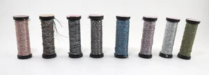 Kreinik Metallic Thread for Stitching 7 Spools- #8 Braid 6x5M 1x5M 1/16 Ribbon - Picture 1 of 2