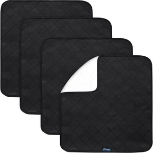 Waterproof Incontinence Chair Pads Quilted Seat Pads Cover 4 Pack 22"x21" Black - Picture 1 of 6