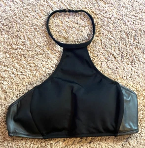 Victorias Secret Halter Bikini Top Swim Suit Black Size S NEW - Picture 1 of 3