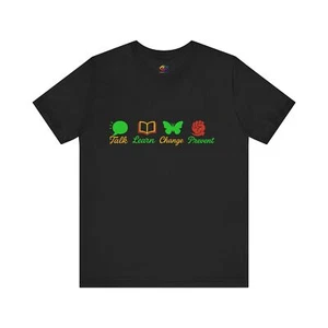 Inspirational Unisex Jersey Tee - Talk Learn Change Proven, Motivational Shirt, - Picture 1 of 52