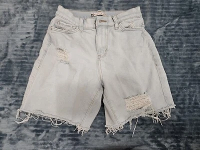 Pantalones cortos de mezclilla SO Super High Rise desgastados lavado claro talla 3/26 Foto 1 de 4