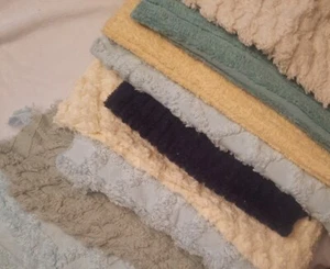 Lot Of 10 Pieces Chenille Fabric - Pre-washed -Blue Green-3 Lb-Destash - Lot B - Picture 1 of 1