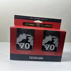 Lexmark Black 70 Ink Cartridge 2 pack - New Sealed - Picture 1 of 16
