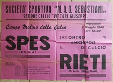 MANIFESTO AMICHEVOLE SPES(ROMA) - RIETI(SEBASTIANI) 1946