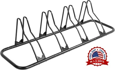 Soporte para 4 bicicletas en el suelo, soporte para bicicletas para garaje, sopo - Image 1 of 4