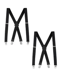 Buyless Fashion 2 Pack Suspender Men 48" Adjustable Straps 1 1/2" - Metal Clips - Picture 1 of 76