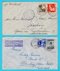 NETHERLANDS EAST INDIES 2 air covers 1936 Soekaboemi - Rijswijk, Batavia-Germany - Picture 1 of 2