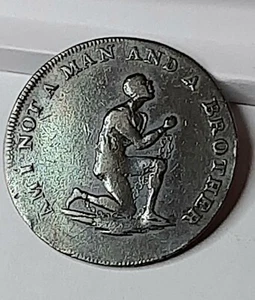 Slave Token - Seltene Anti-Sklaverei Half Penny Münze (britisch) um 1790/5 - Bild 1 von 8