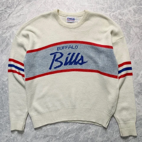VTG NFL BUFFALO BILLS CLIFF ENGLE KNIT SWEATER SIZE L MADE IN USA Cover