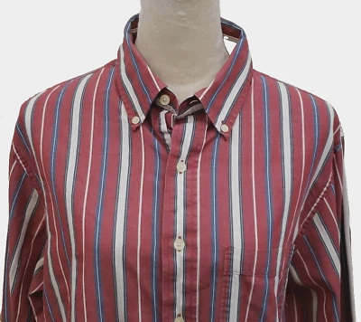 Sonoma Red, Blue and White Button Down Stripe Collar Men's Shirt, Size Medium - Image 1 of 4
