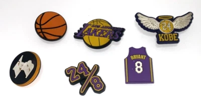 Lot of 6 NBA Los Angeles Lakers Kobe Bryant Jibbitz Croc Shoe Charms B*O - Image 1 of 4