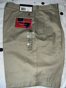 Tommy Hilfiger Pants Mens 34x29 Tommy Traveler Khaki Pleated Front Logo New - Picture 1 of 10