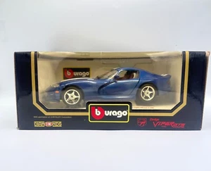 BURAGO 1:18 DIECAST 1996 DODGE VIPER GTS COUPE BLUE IN BOX! MADE IN ITALY! - Picture 1 of 9