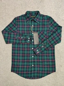 Activa Sports Men's S Red/Green/Blue Plaid Long Sleeve Button Up Shirt W/ Pocket - Picture 1 of 9