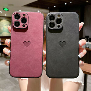 Shockproof Rubber Bumper Leather Skin Case Cover For iPhone 13 12 11 Pro Max XS