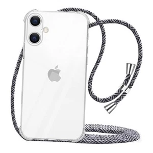 for iPhone 16 Strap Case with Adjustable Neck Shoulder Lanyard Crossbody - Picture 1 of 6