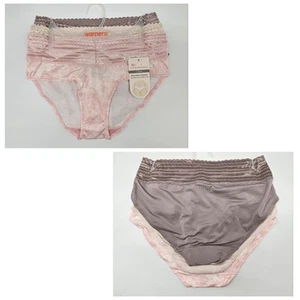 3 Pk WARNERS No Pinching Waistband Women S M L XL Micro Hipster Beige Cream Pink - Picture 1 of 6