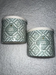 Juego de 2 sábanas de lino blanco de granero Bath And Body Works velas de 3 mechas 14,5 oz - Imagen 1 de 13