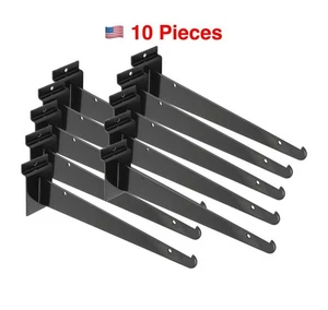 10" Schwarz Metall Lamellenwand Regal Halterungen - 10er Pack - Schwerlast Display - Bild 1 von 2