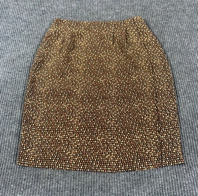 Falda Liz Claiborne Mujer 4 Marrón Ligera Cremallera Corta Abstracta Y2K BOHO Foto 1 de 4