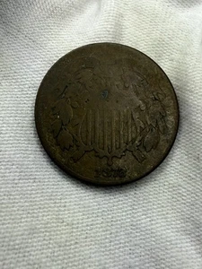 1872 Two Cents Nice Bold Date Key Date Q77 - Picture 1 of 6