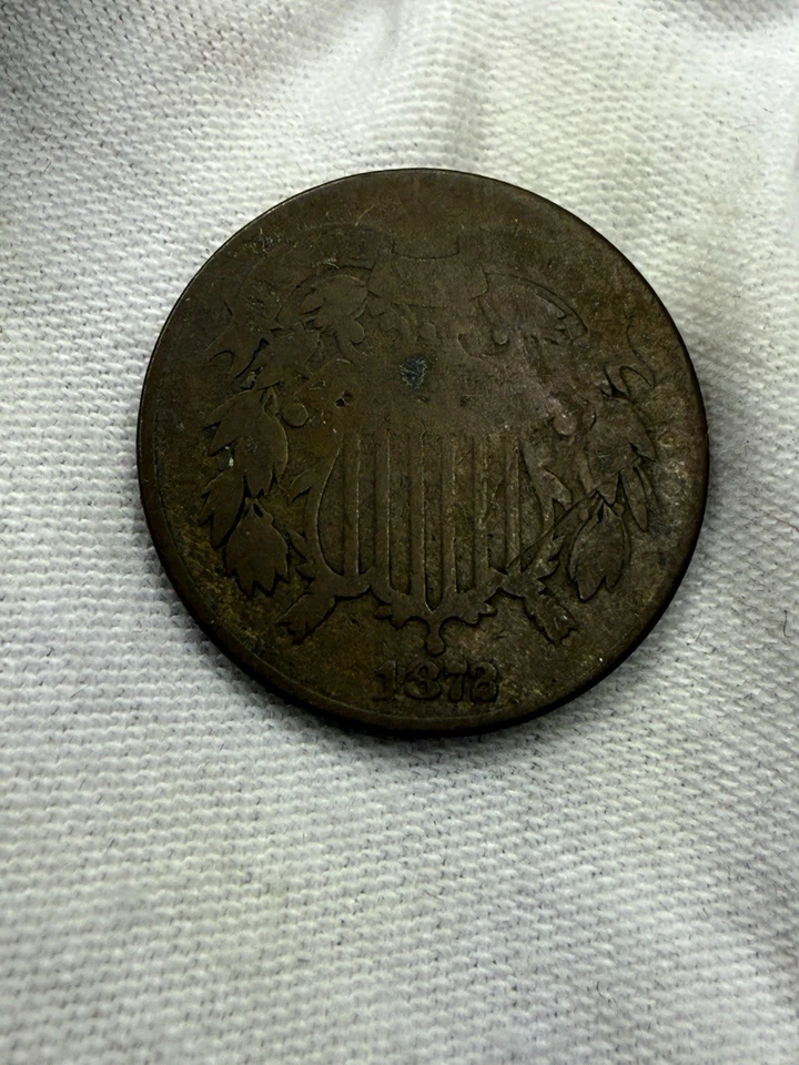 1872 Two Cents Nice Bold Date Key Date Q77 - Image 1 of 4