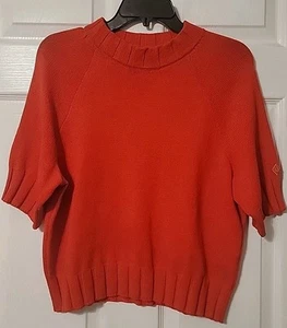 Maglione St. John Sport by Marie grigio, rosso manica corta usato in ottime condizioni, finto collo - Foto 1 di 7