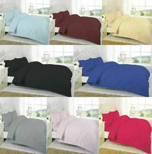 Juego de funda de almohada nórdica 100 % algodón puro T200 todos los tamaños juego de fundas de cama lisas - Imagen 1 de 28