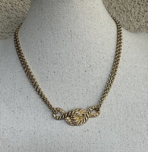 Collana Vintage Christian Dior Placcato Oro Logo #4