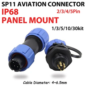 SP11 Waterproof Connector Panel Mount Circular IP68 Plug Socket 2,3,4,5,Pin - Picture 1 of 16