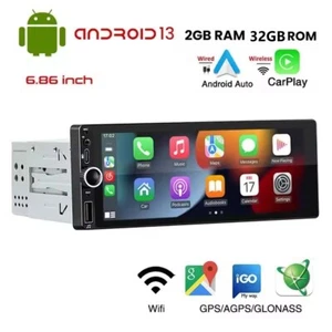 2G+32G 7" Car Stereo Single DIN Apple Carplay Android 13 Head Unit BT GPS Radio - Picture 1 of 18
