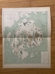 MOUNT DESERT ISLAND, MAINE Antique geology map 1889 - Picture 1 of 8